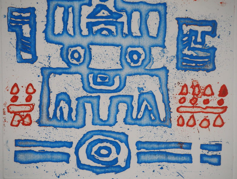 Jacques SOISSON : Réponse en bleu, Gravure originale (photo de détail 4) - Crédit photo : Galerie Art.Paris