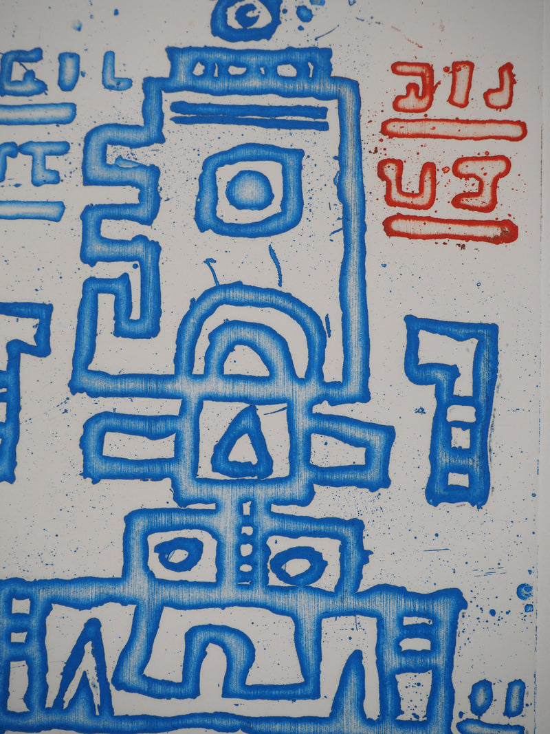 Jacques SOISSON : Réponse en bleu, Gravure originale (photo de détail 8) - Crédit photo : Galerie Art.Paris