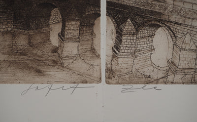 Safet ZEC : Ponts à Sarajevo, Gravure originale (photo de détail 3) - Crédit photo : Galerie Art.Paris