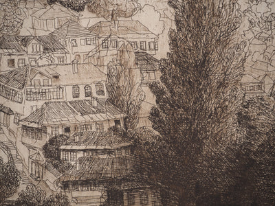 Safet ZEC : Ponts à Sarajevo, Gravure originale (photo de détail 5) - Crédit photo : Galerie Art.Paris