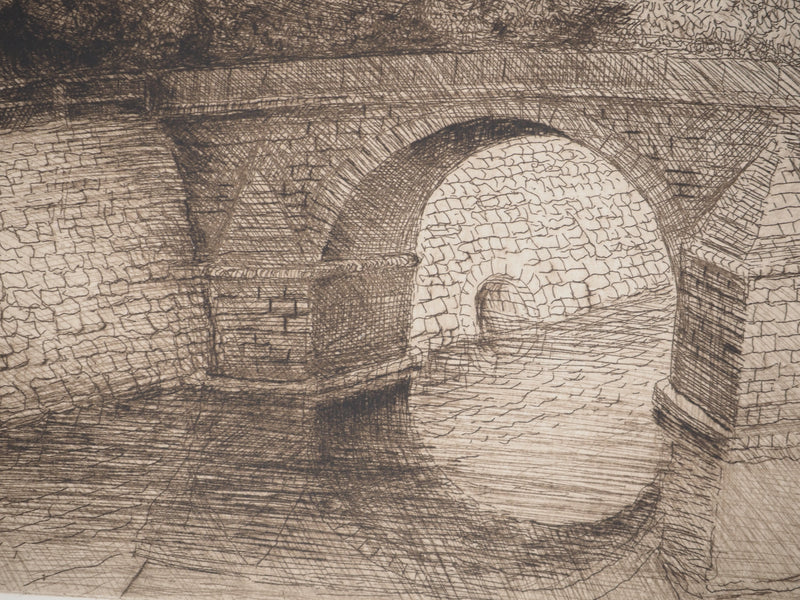 Safet ZEC : Le pont Latin à Sarajevo, Gravure originale (photo de détail 5) - Crédit photo : Galerie Art.Paris