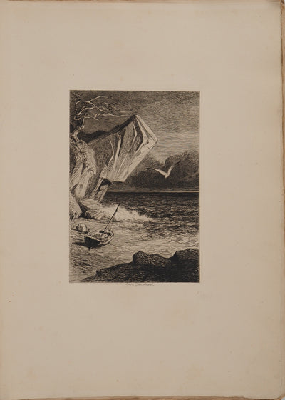 Léon GAUCHEREL : La mer, Gravure originale (photo de détail 2) - Crédit photo : Galerie Art.Paris