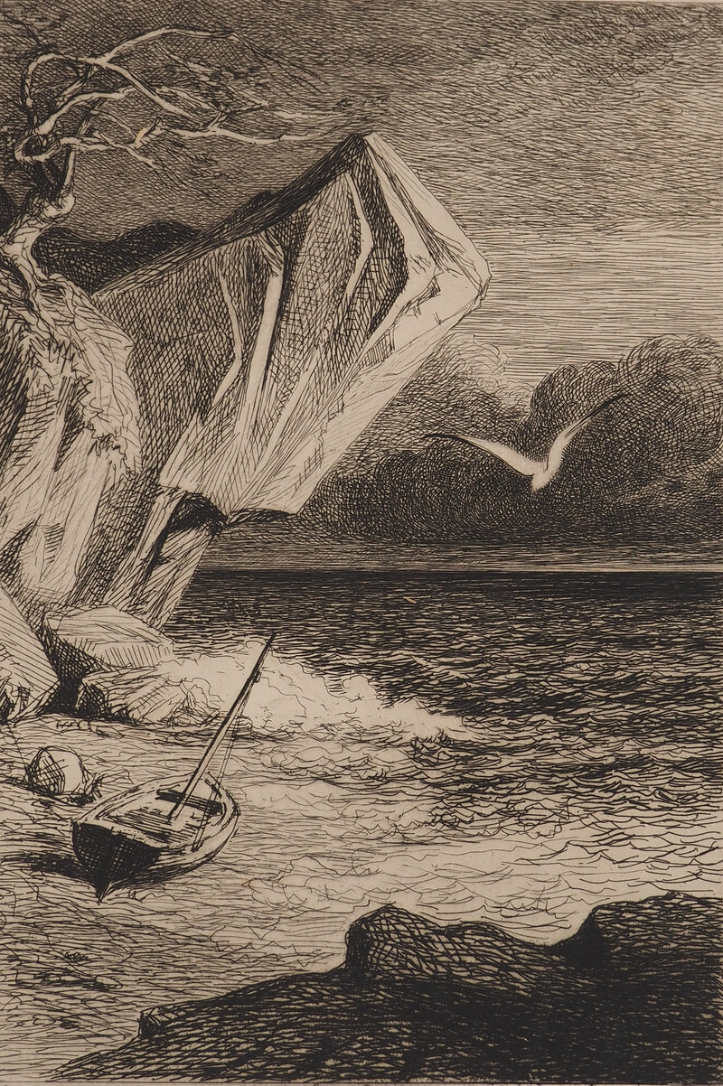 Léon GAUCHEREL : La mer, Gravure originale (vue générale) - Crédit photo : Galerie Art.Paris