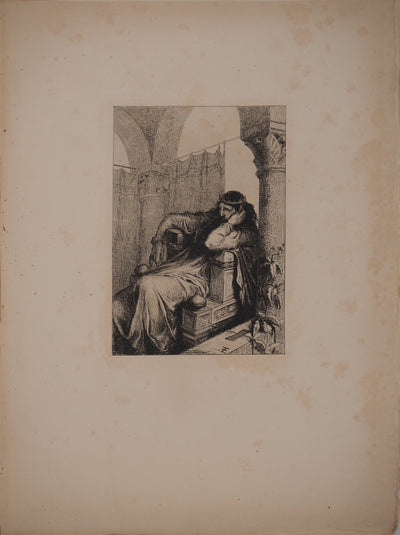 François-Émile EHRMANN : Dernier Amour de Charlemagne, Gravure originale (photo de détail 2) - Crédit photo : Galerie Art.Paris