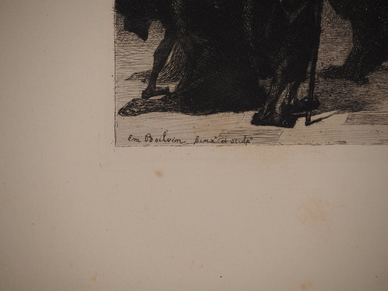 Emile BOILVIN :, Gravure originale (photo de détail 3) - Crédit photo : Galerie Art.Paris
