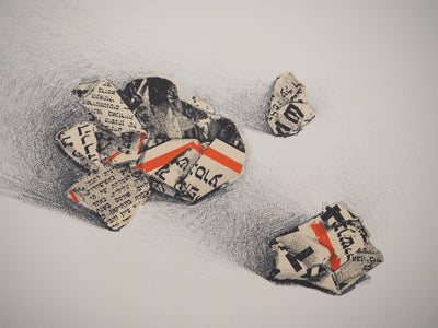 Costa TSOCLIS : Les boules de papier, Lithographie originale signée
