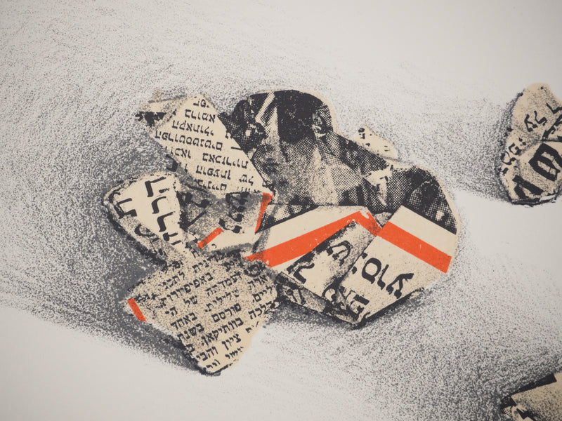Costa TSOCLIS : Les boules de papier, Lithographie originale signée