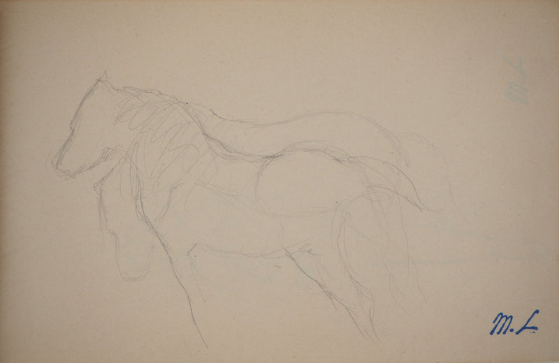Marie LAURENCIN : Etude des chevaux, Dessin original signé