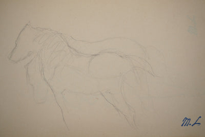 Marie LAURENCIN : Etude des chevaux, Dessin original signé