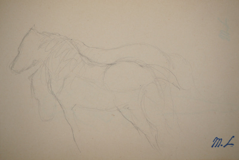 Marie LAURENCIN : Etude des chevaux, Dessin original signé