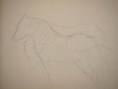 Marie LAURENCIN : Etude des chevaux, Dessin original signé