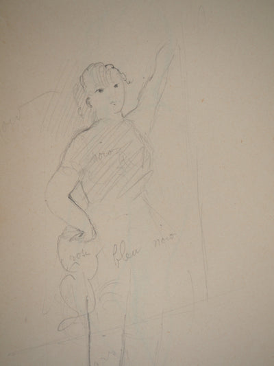 Marie LAURENCIN : Etude d'une ballerine, Dessin original signé