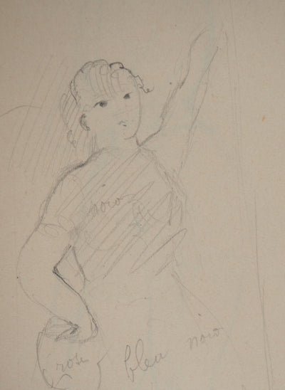 Marie LAURENCIN : Etude d'une ballerine, Dessin original signé