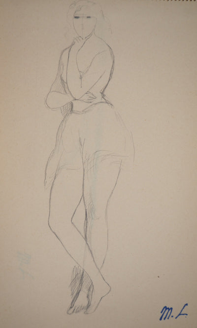 Marie LAURENCIN : Danseuse pensive, Dessin original signé