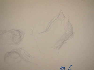 Marie LAURENCIN : Les chatons, Dessin original signé