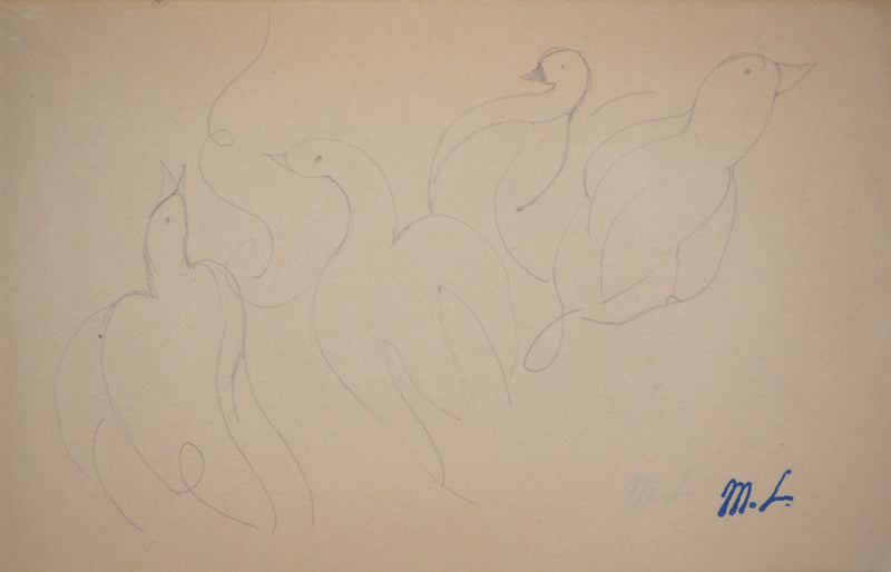Marie LAURENCIN : Les canards, Dessin original signé