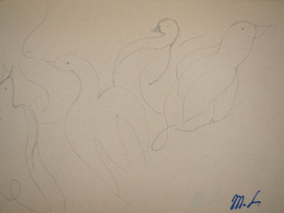 Marie LAURENCIN : Les canards, Dessin original signé