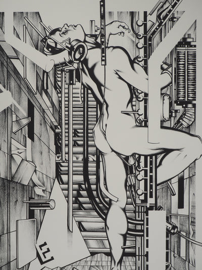 Francisco MELO : Nu dystopique, Lithographie originale (photo de détail 2) - Crédit photo : Galerie Art.Paris