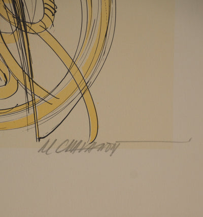 Roger Louis CHAVANON : Jeune guerrière futuriste, Lithographie originale (photo de détail 3) - Crédit photo : Galerie Art.Paris
