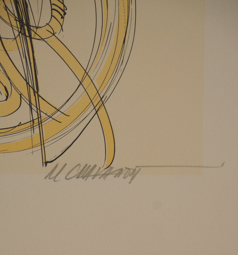 Roger Louis CHAVANON : Jeune guerrière futuriste, Lithographie originale (photo de détail 3) - Crédit photo : Galerie Art.Paris