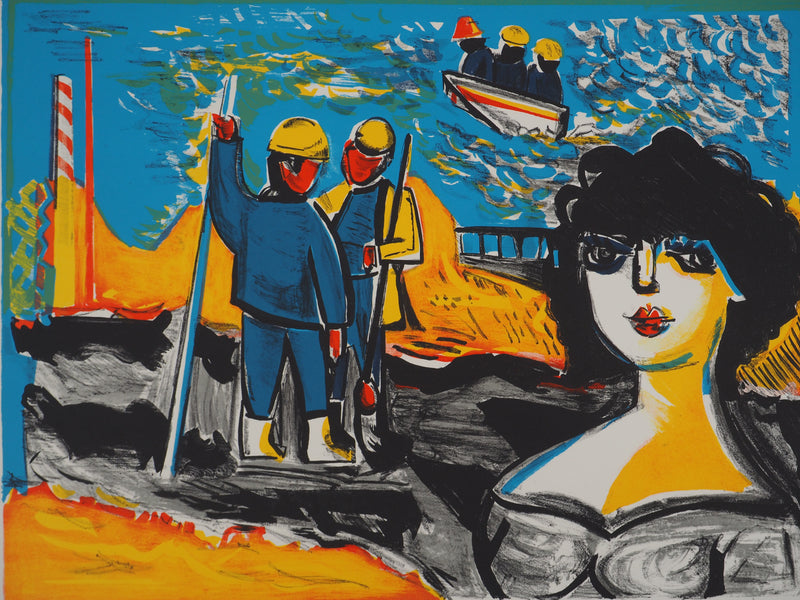 Mathilde GRANT : Hommage aux marins, Lithographie originale (photo de détail 2) - Crédit photo : Galerie Art.Paris