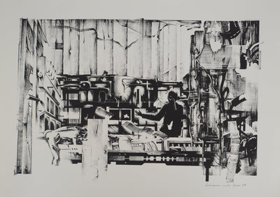 Francisco MELO : Dystopie scientifique, Lithographie originale (vue générale) - Crédit photo : Galerie Art.Paris