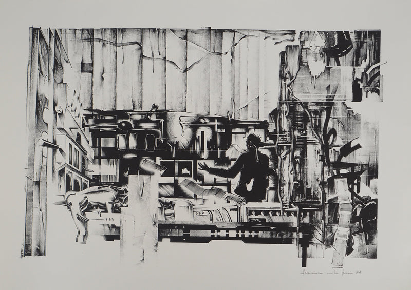 Francisco MELO : Dystopie scientifique, Lithographie originale (vue générale) - Crédit photo : Galerie Art.Paris