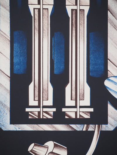 Francisco MELO : Composition mécanique, Lithographie originale (photo de détail 4) - Crédit photo : Galerie Art.Paris