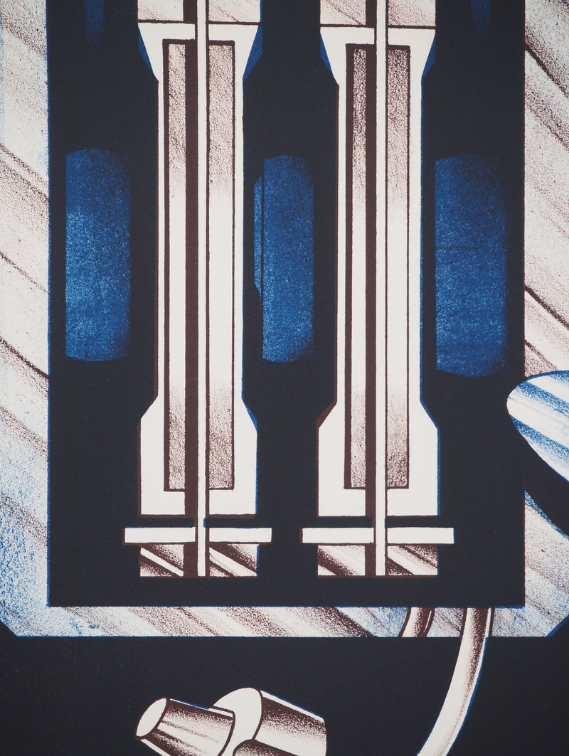 Francisco MELO : Composition mécanique, Lithographie originale (photo de détail 4) - Crédit photo : Galerie Art.Paris