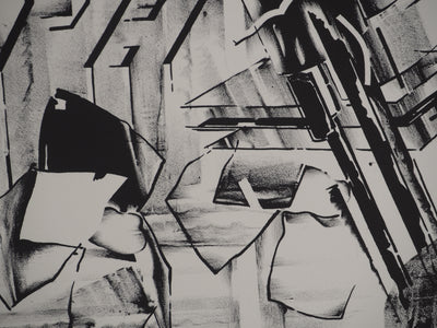 Francisco MELO : Composition futuriste, Lithographie originale (photo de détail 6) - Crédit photo : Galerie Art.Paris