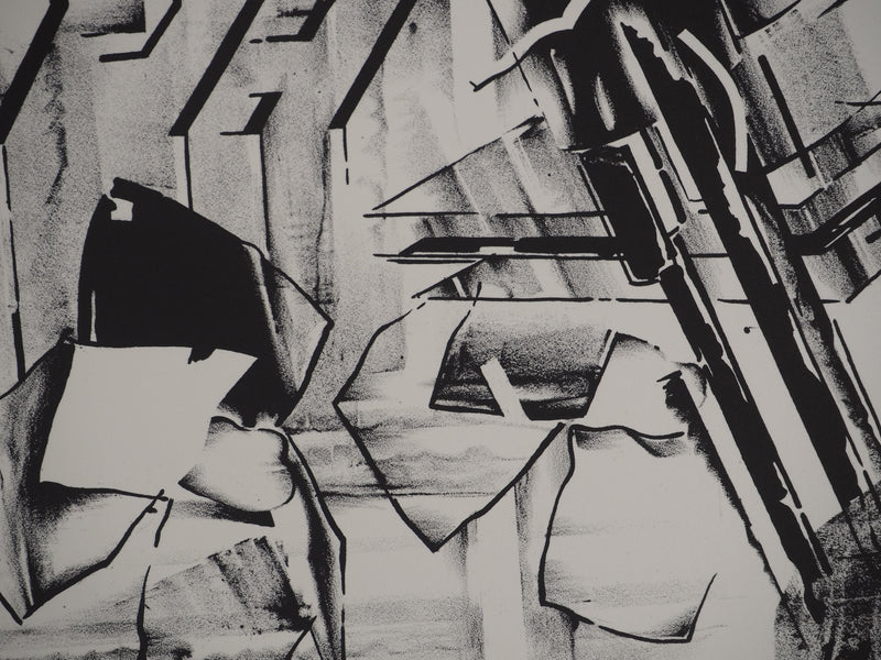 Francisco MELO : Composition futuriste, Lithographie originale (photo de détail 6) - Crédit photo : Galerie Art.Paris