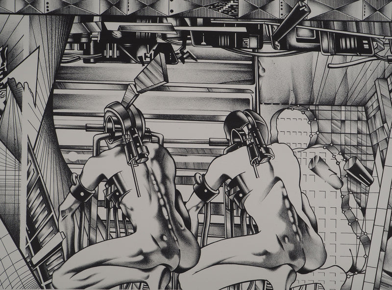 Francisco MELO : Les guerriers futuristes, Lithographie originale (photo de détail 2) - Crédit photo : Galerie Art.Paris