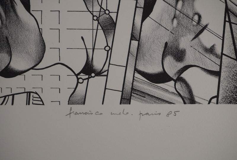 Francisco MELO : Les guerriers futuristes, Lithographie originale (photo de détail 3) - Crédit photo : Galerie Art.Paris