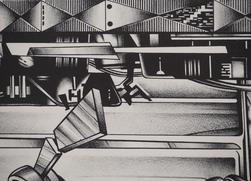 Francisco MELO : Les guerriers futuristes, Lithographie originale (photo de détail 7) - Crédit photo : Galerie Art.Paris