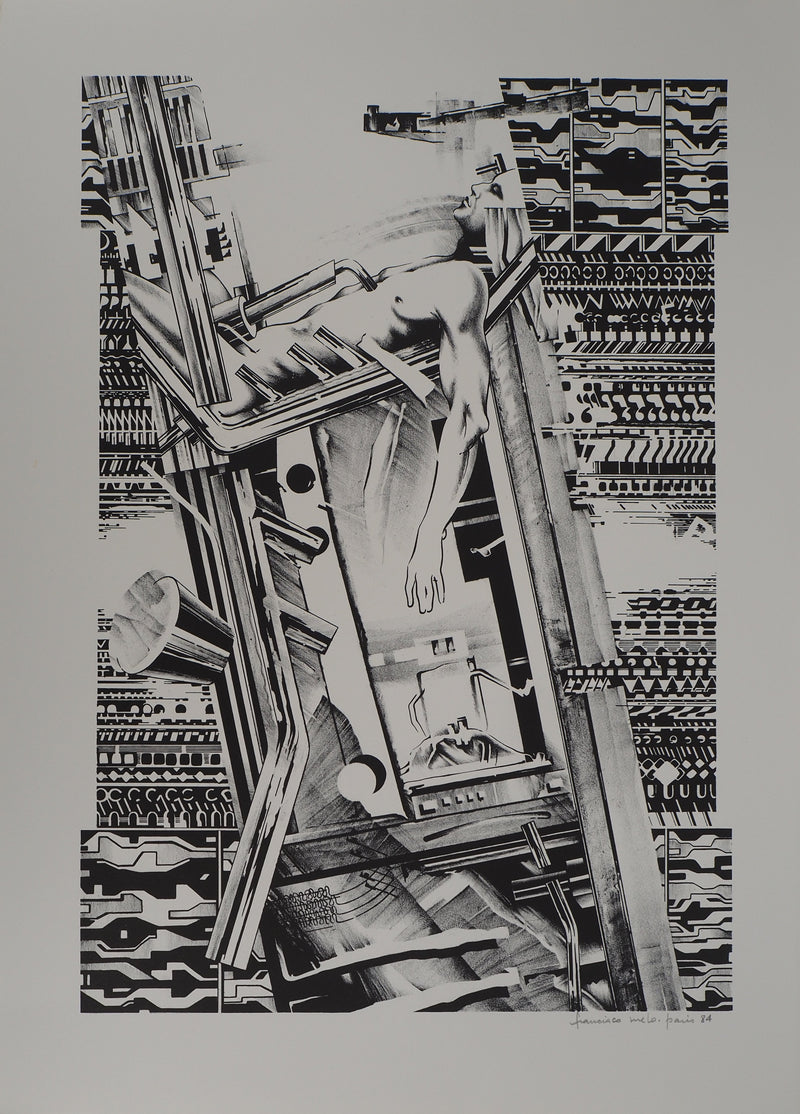 Francisco MELO : Homme du futur, Lithographie originale (vue générale) - Crédit photo : Galerie Art.Paris