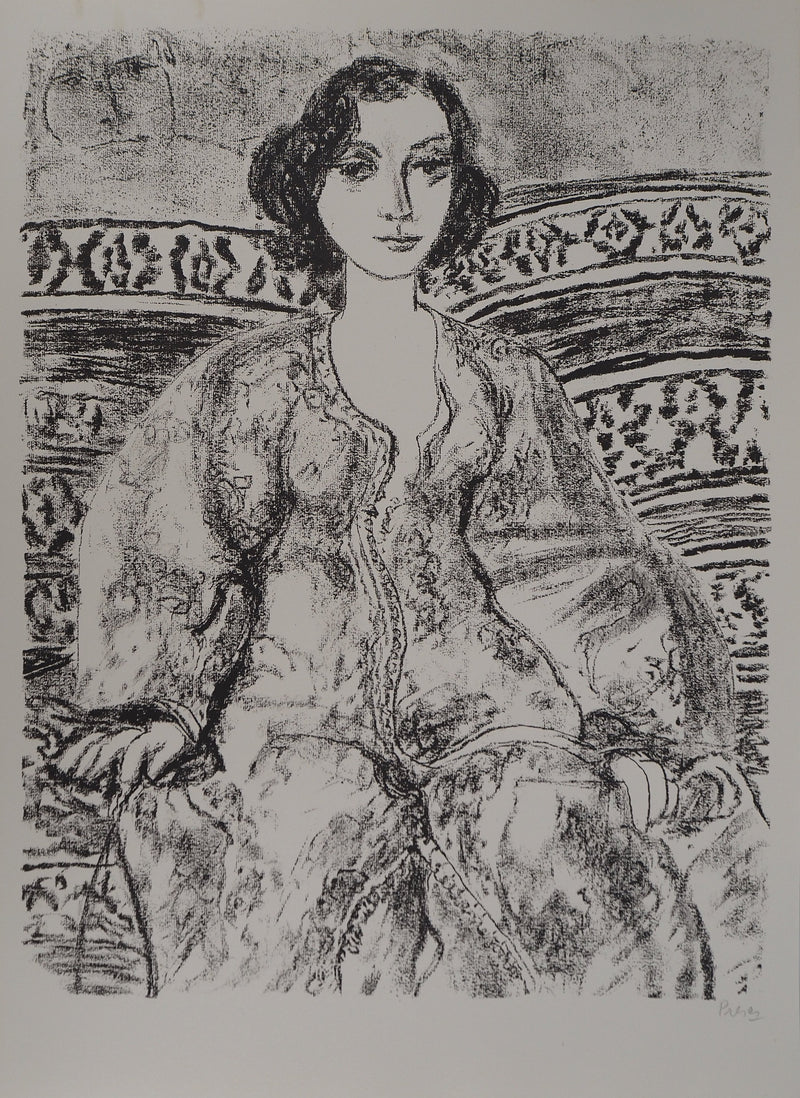 Leopoldo PRESAS : Femme sur un sofa, Lithographie originale signée