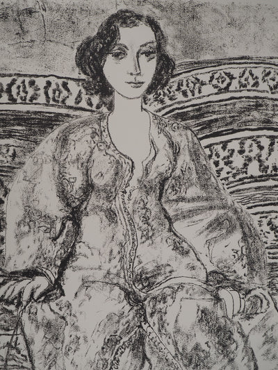 Leopoldo PRESAS : Femme sur un sofa, Lithographie originale signée