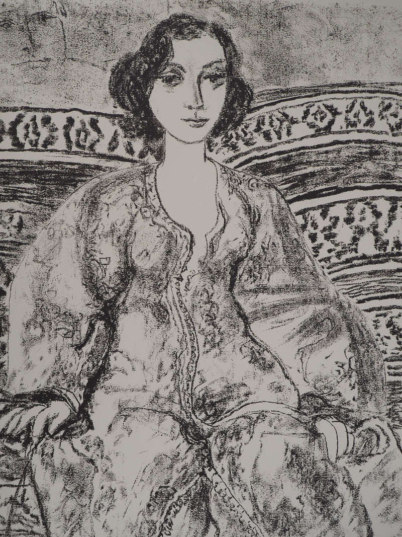 Leopoldo PRESAS : Femme sur un sofa, Lithographie originale signée