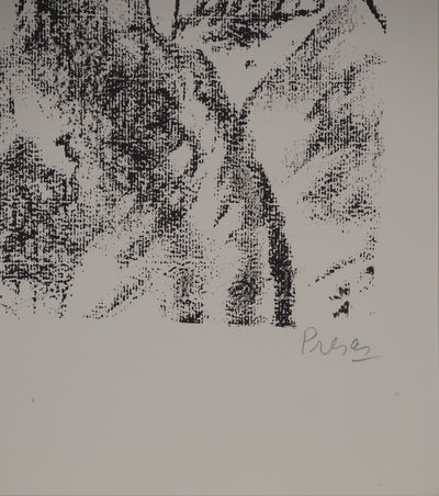 Leopoldo PRESAS : Femme sur un sofa, Lithographie originale signée