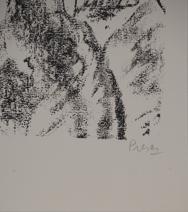 Leopoldo PRESAS : Femme sur un sofa, Lithographie originale signée