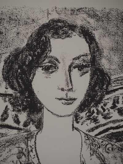 Leopoldo PRESAS : Femme sur un sofa, Lithographie originale signée