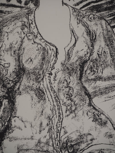 Leopoldo PRESAS : Femme sur un sofa, Lithographie originale signée