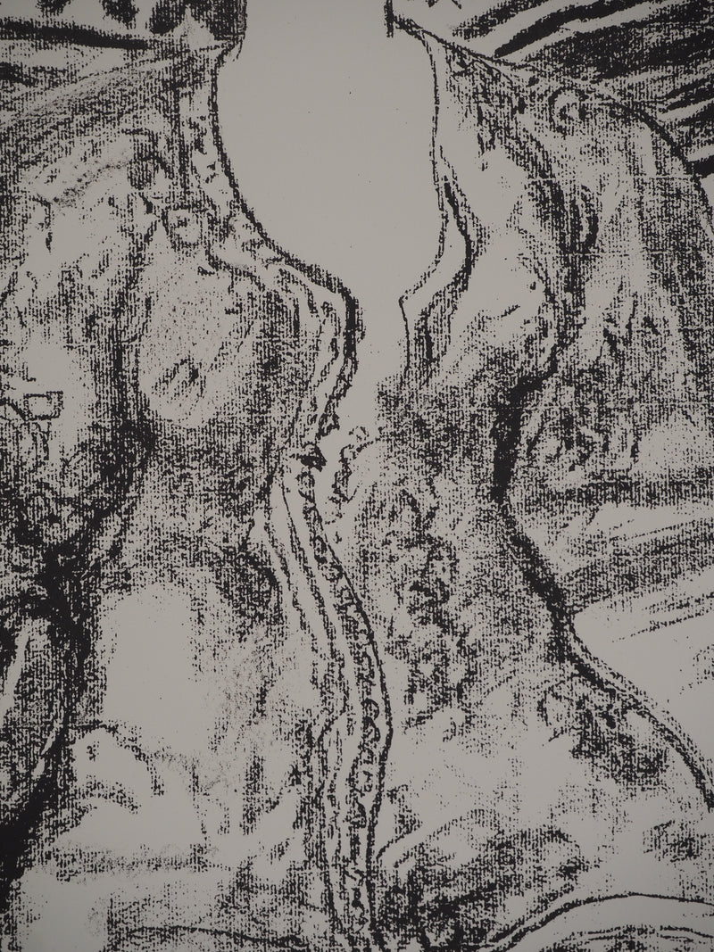 Leopoldo PRESAS : Femme sur un sofa, Lithographie originale signée