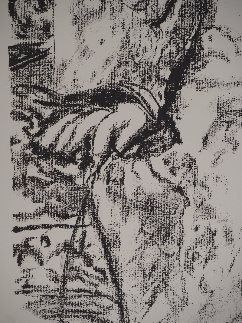 Leopoldo PRESAS : Femme sur un sofa, Lithographie originale signée