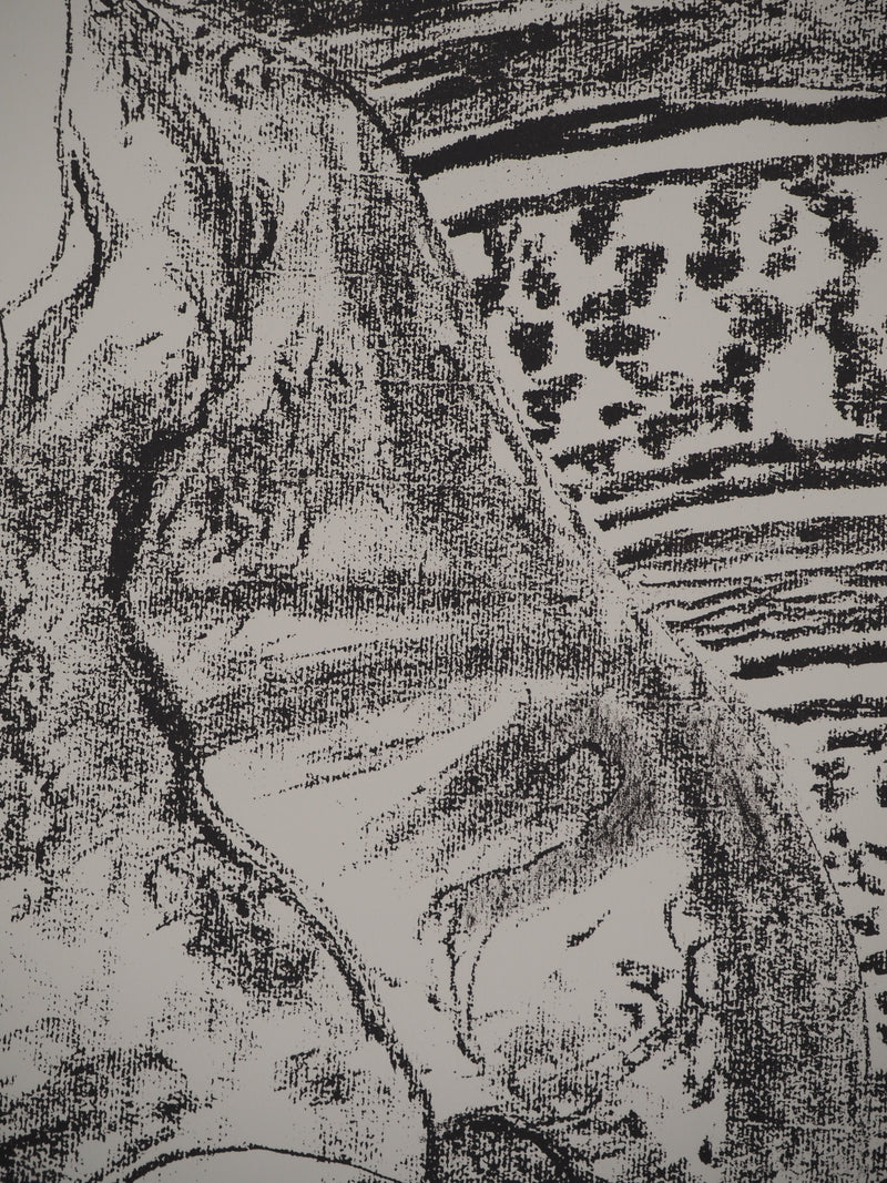 Leopoldo PRESAS : Femme sur un sofa, Lithographie originale signée