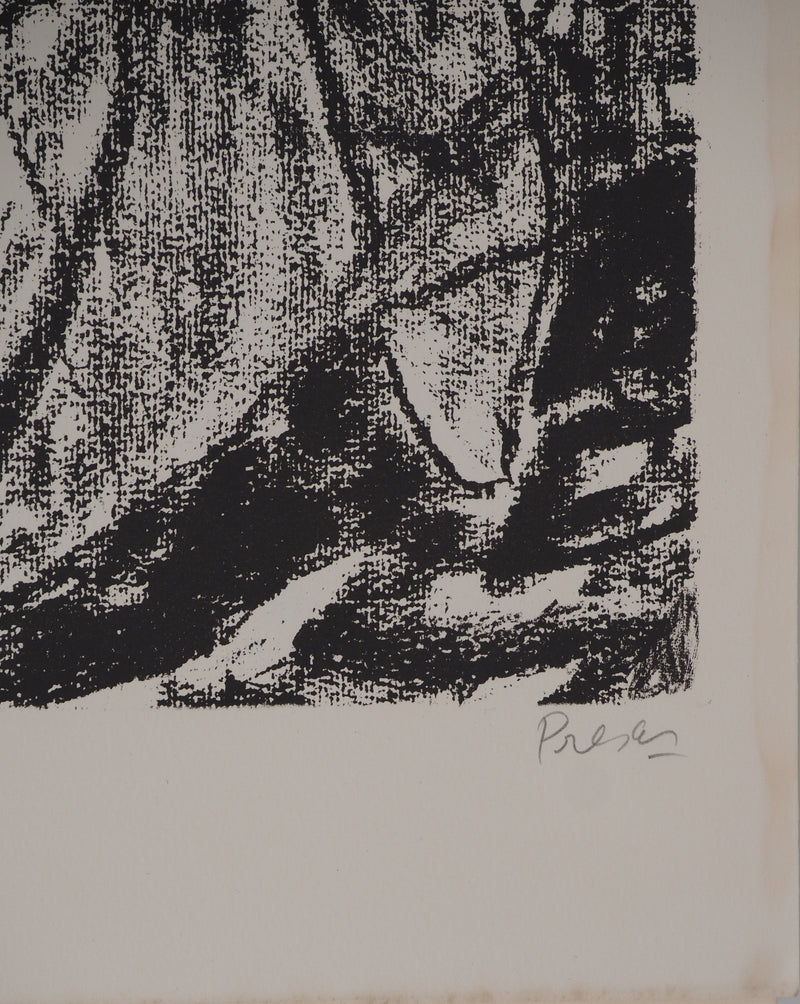 Leopoldo PRESAS : Femme romantique, Lithographie originale signée