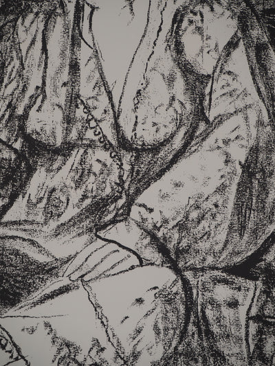 Leopoldo PRESAS : Femme romantique, Lithographie originale signée