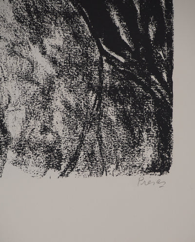 Leopoldo PRESAS : Femme au chapeau, Lithographie originale signée