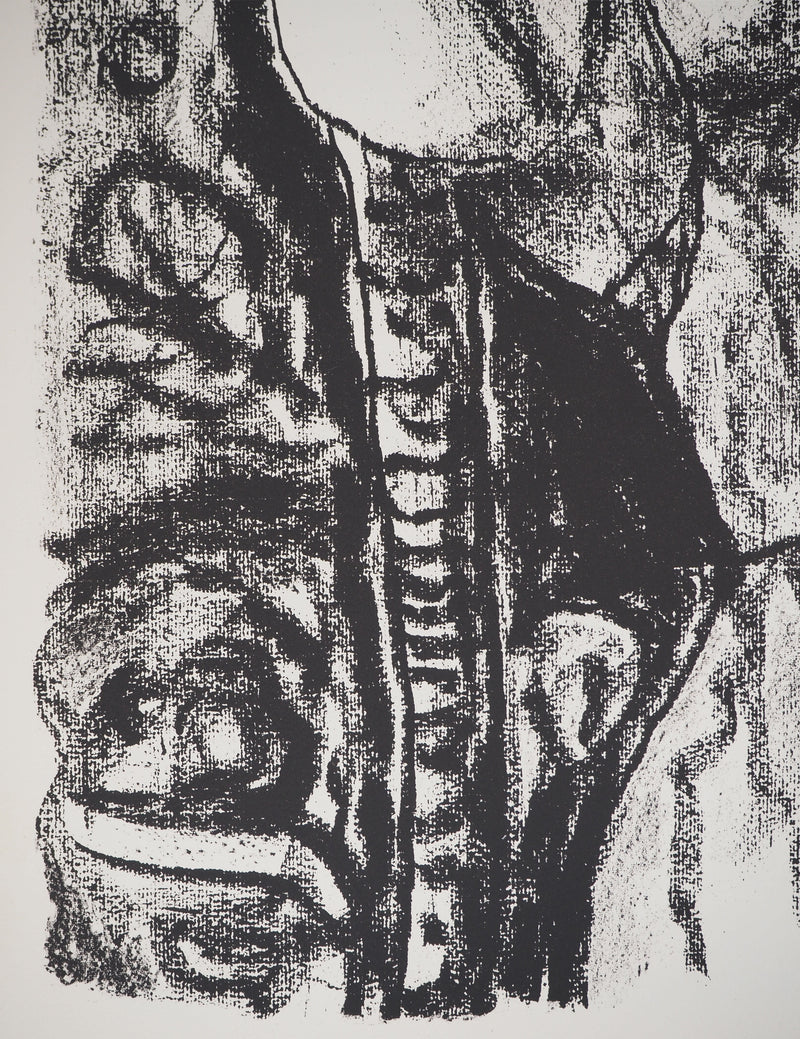 Leopoldo PRESAS : Femme au chapeau, Lithographie originale signée