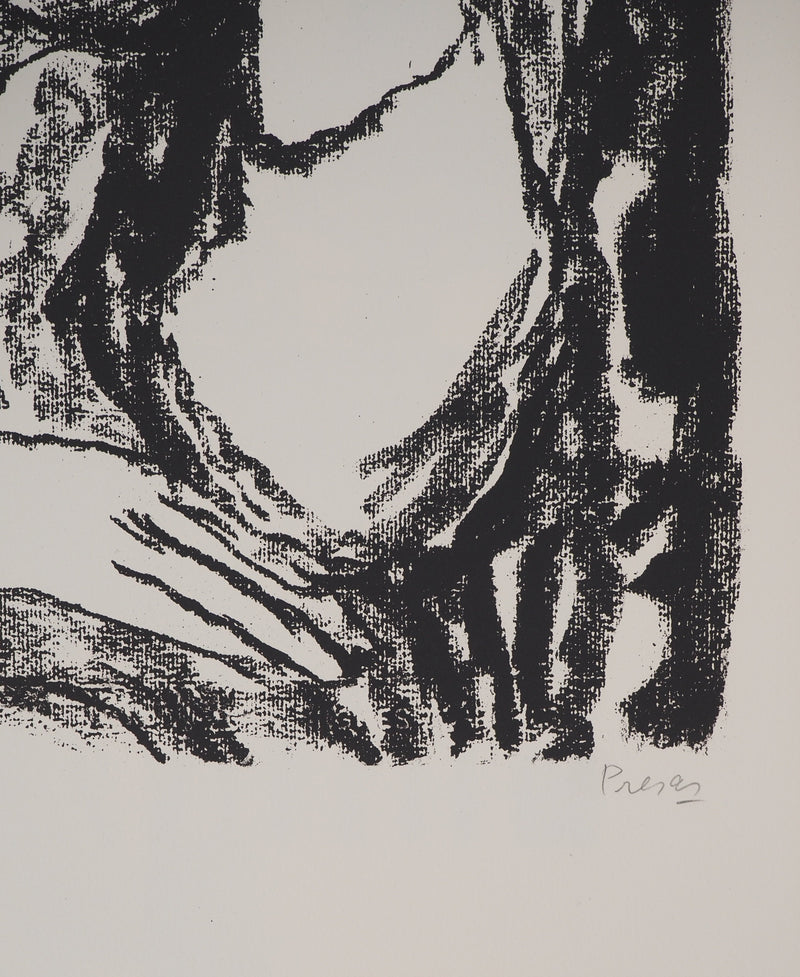 Leopoldo PRESAS : Femme au collier de perles, Lithographie originale signée